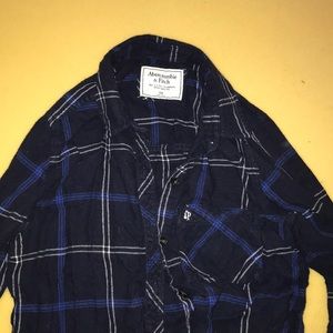Abercrombie & Fitch Navy Blue Flannel